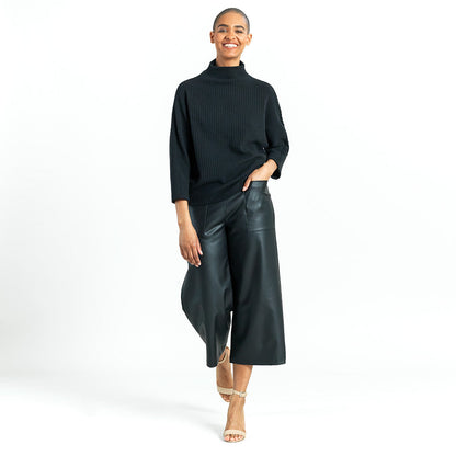 Clara Sunwoo Latest - Chunky Ribbed - Funnel Neck Sweater - Black - Final Sale