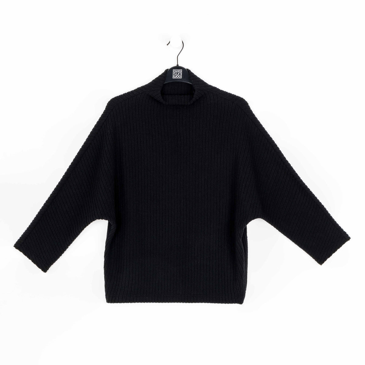 Clara Sunwoo Latest - Chunky Ribbed - Funnel Neck Sweater - Black - Final Sale