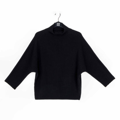 Clara Sunwoo Latest - Chunky Ribbed - Funnel Neck Sweater - Black - Final Sale