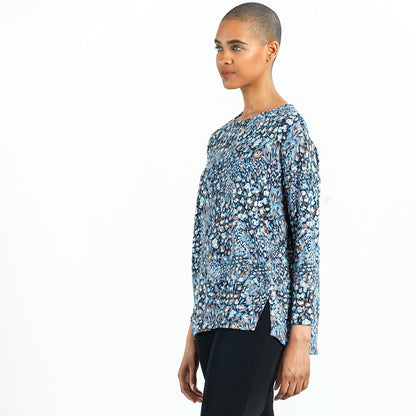 Clara Sunwoo Featured - Cozy Texture - Textured Vented Sweater Tunic - Floral Puff - Final Sale