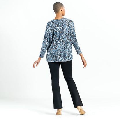 Clara Sunwoo Featured - Cozy Texture - Textured Vented Sweater Tunic - Floral Puff - Final Sale