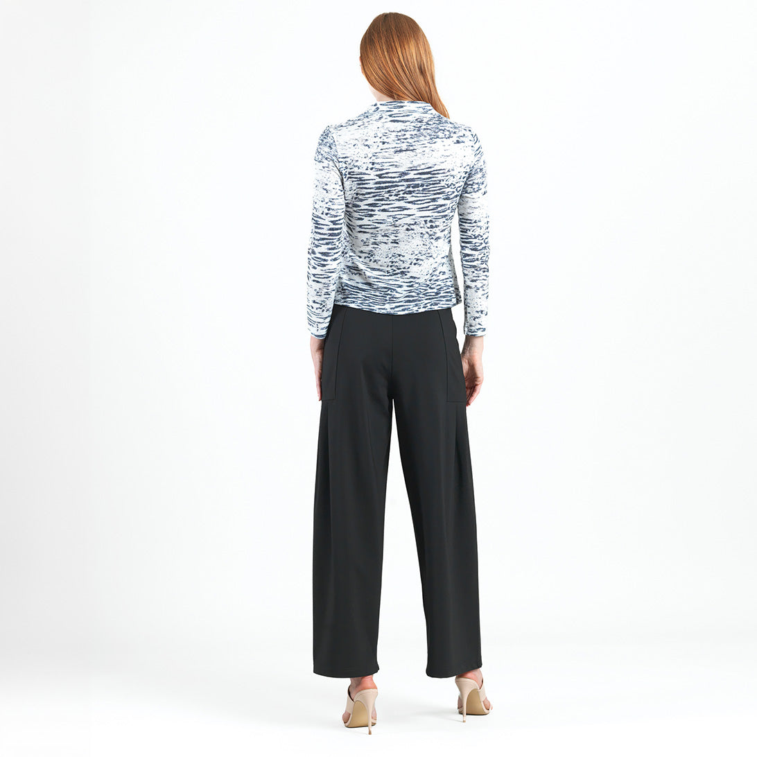 Clara Sunwoo Recommended - Cozy Shimmer - Center Front Tie Sweater Top - Snow Leopard - Final Sale!