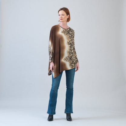 Clara Sunwoo Deals - Cozy Knit - Poncho Sleeve Sweater Tunic - Animal Ombré - Final Sale!