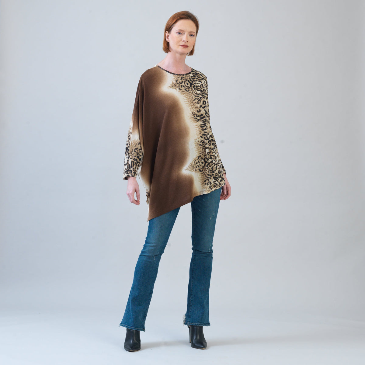 Clara Sunwoo Deals - Cozy Knit - Poncho Sleeve Sweater Tunic - Animal Ombré - Final Sale!