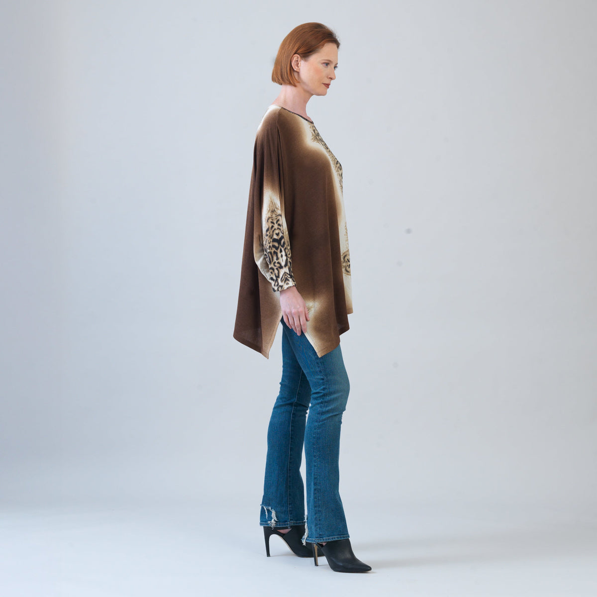 Clara Sunwoo Deals - Cozy Knit - Poncho Sleeve Sweater Tunic - Animal Ombré - Final Sale!