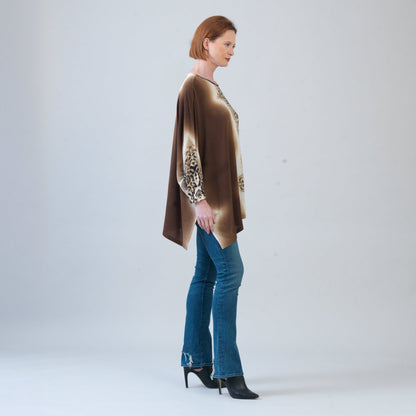 Clara Sunwoo Deals - Cozy Knit - Poncho Sleeve Sweater Tunic - Animal Ombré - Final Sale!