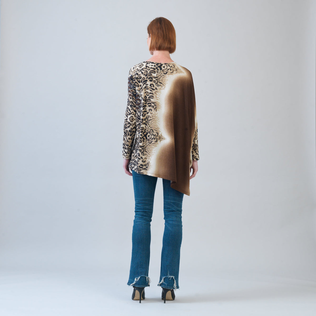Clara Sunwoo Deals - Cozy Knit - Poncho Sleeve Sweater Tunic - Animal Ombré - Final Sale!