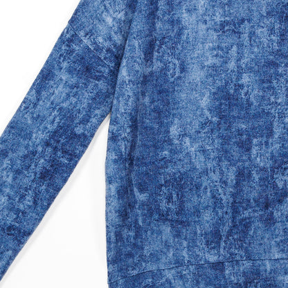 Clara Sunwoo Great Value - Cozy Texture - Banded Hemline Sweater - Denim Print - Final Sale!