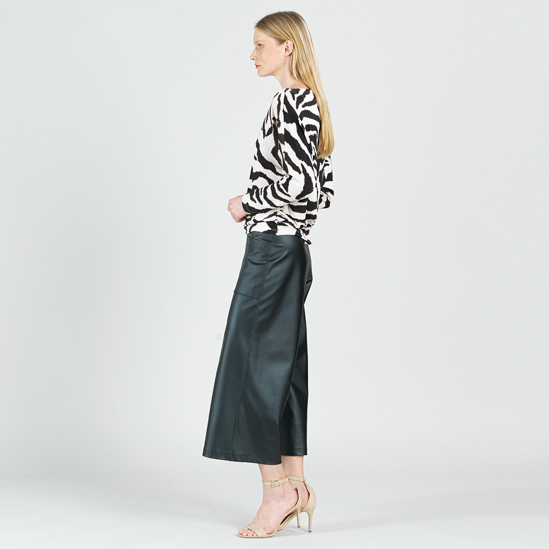 Clara Sunwoo Special Offer - Cozy Knit - Boat Neck Side Ruched Sweater - Zebra - Final Sale