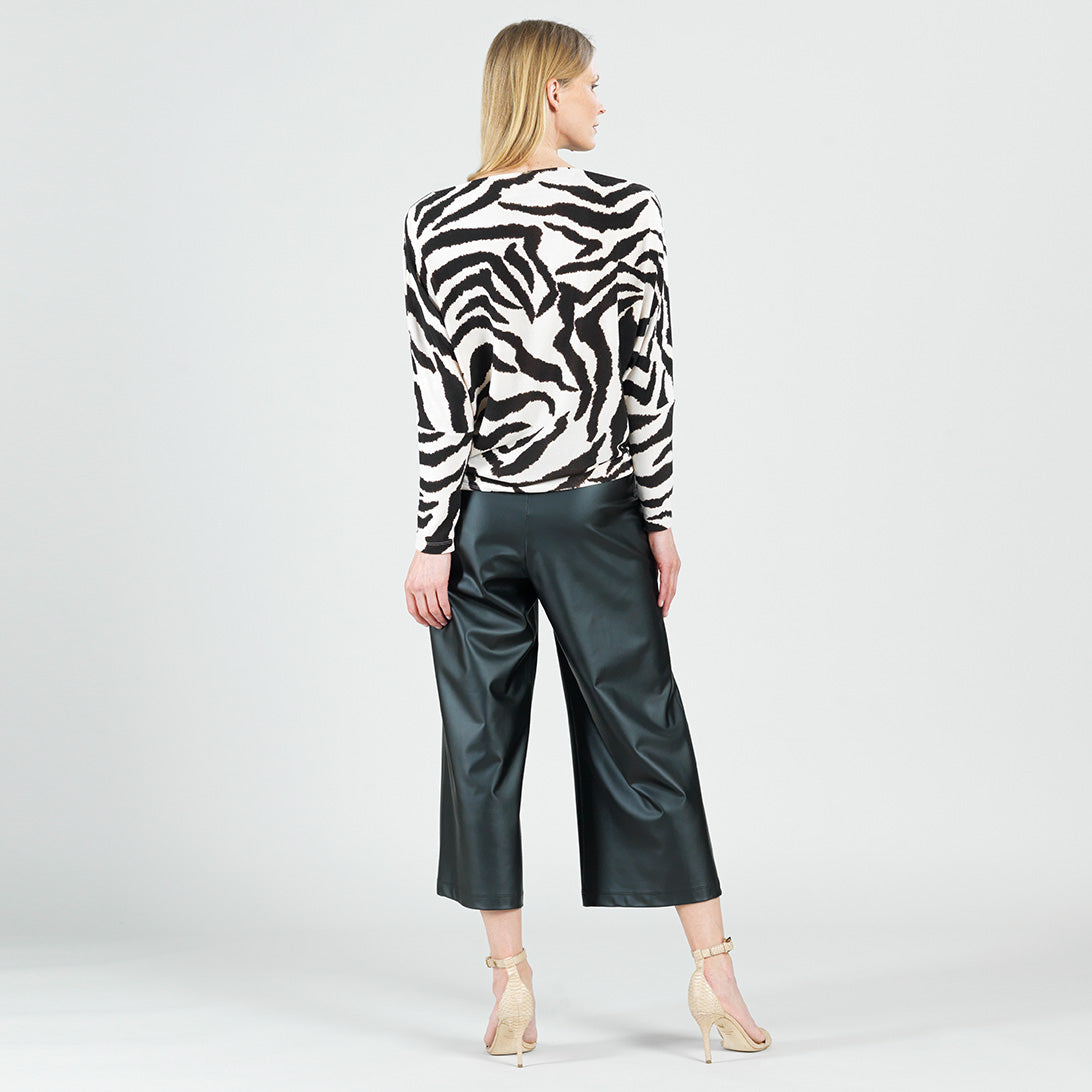 Clara Sunwoo Special Offer - Cozy Knit - Boat Neck Side Ruched Sweater - Zebra - Final Sale