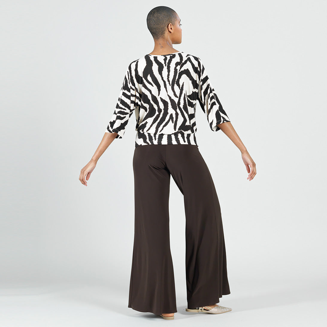 Clara Sunwoo Great Value - Cozy Knit - Side Tie Sweater Top - Zebra - Final Sale