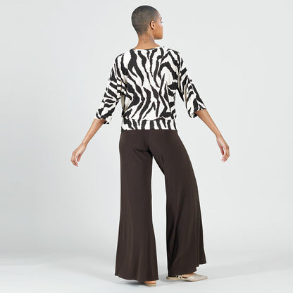 Clara Sunwoo Great Value - Cozy Knit - Side Tie Sweater Top - Zebra - Final Sale