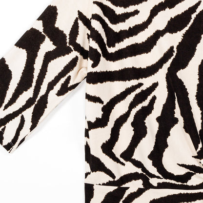 Clara Sunwoo Great Value - Cozy Knit - Side Tie Sweater Top - Zebra - Final Sale