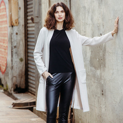 Clara Sunwoo Deals - Chunky Ribbed - Modern Pocket Sweater Cardigan - Sand - Final Sale!