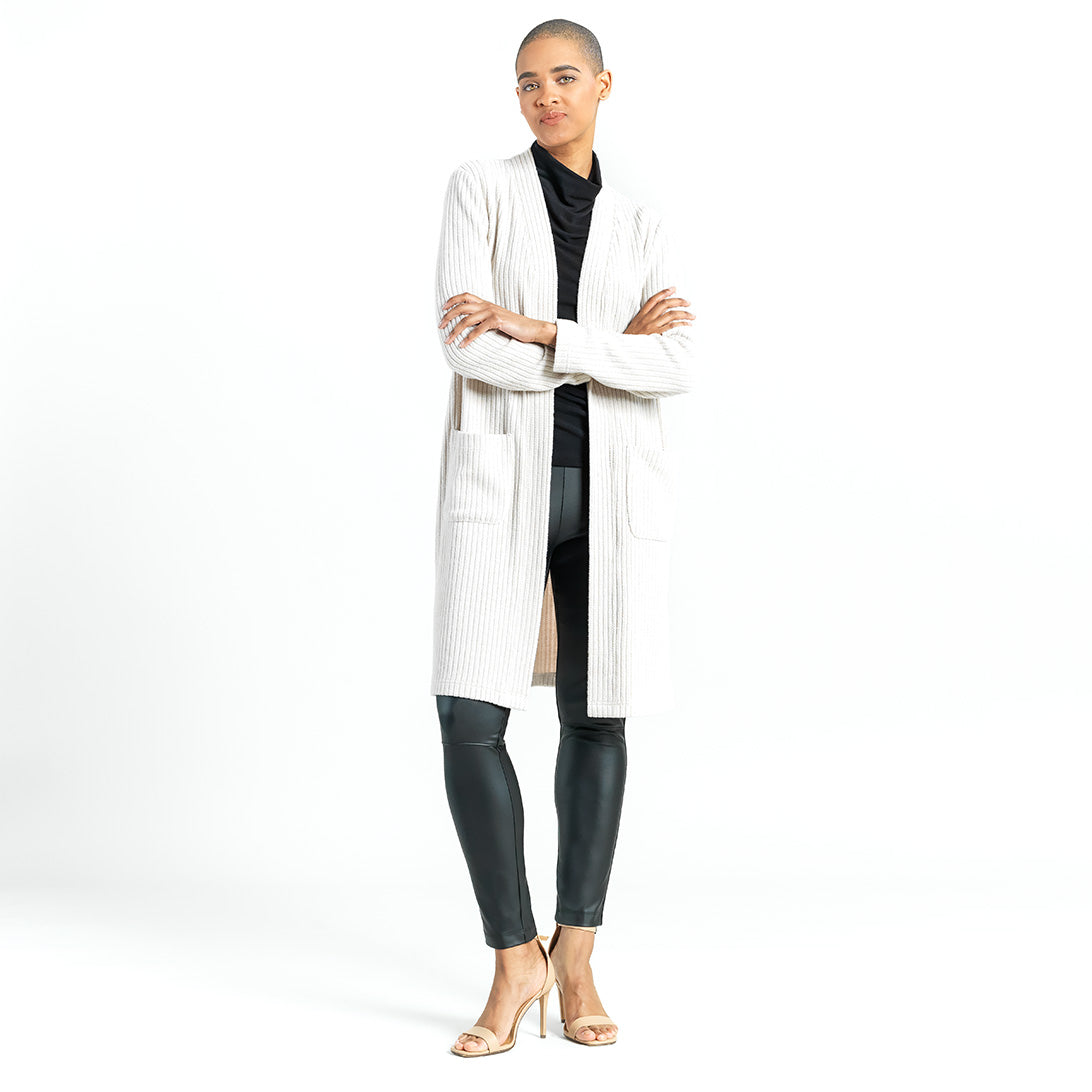 Clara Sunwoo Deals - Chunky Ribbed - Modern Pocket Sweater Cardigan - Sand - Final Sale!
