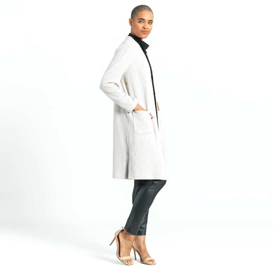 Clara Sunwoo Deals - Chunky Ribbed - Modern Pocket Sweater Cardigan - Sand - Final Sale!
