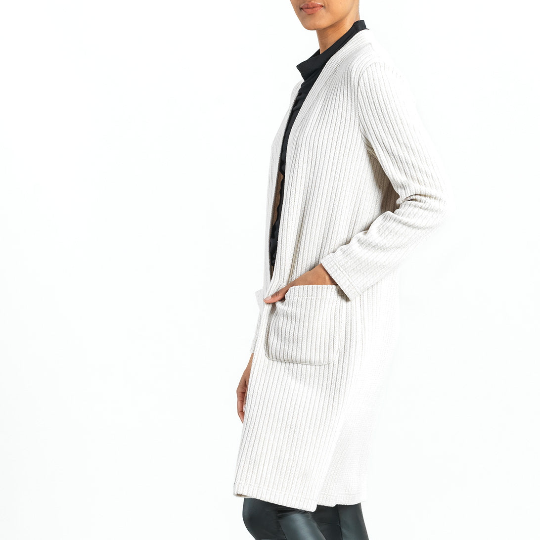 Clara Sunwoo Deals - Chunky Ribbed - Modern Pocket Sweater Cardigan - Sand - Final Sale!