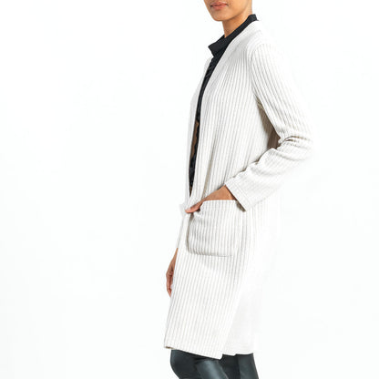 Clara Sunwoo Deals - Chunky Ribbed - Modern Pocket Sweater Cardigan - Sand - Final Sale!