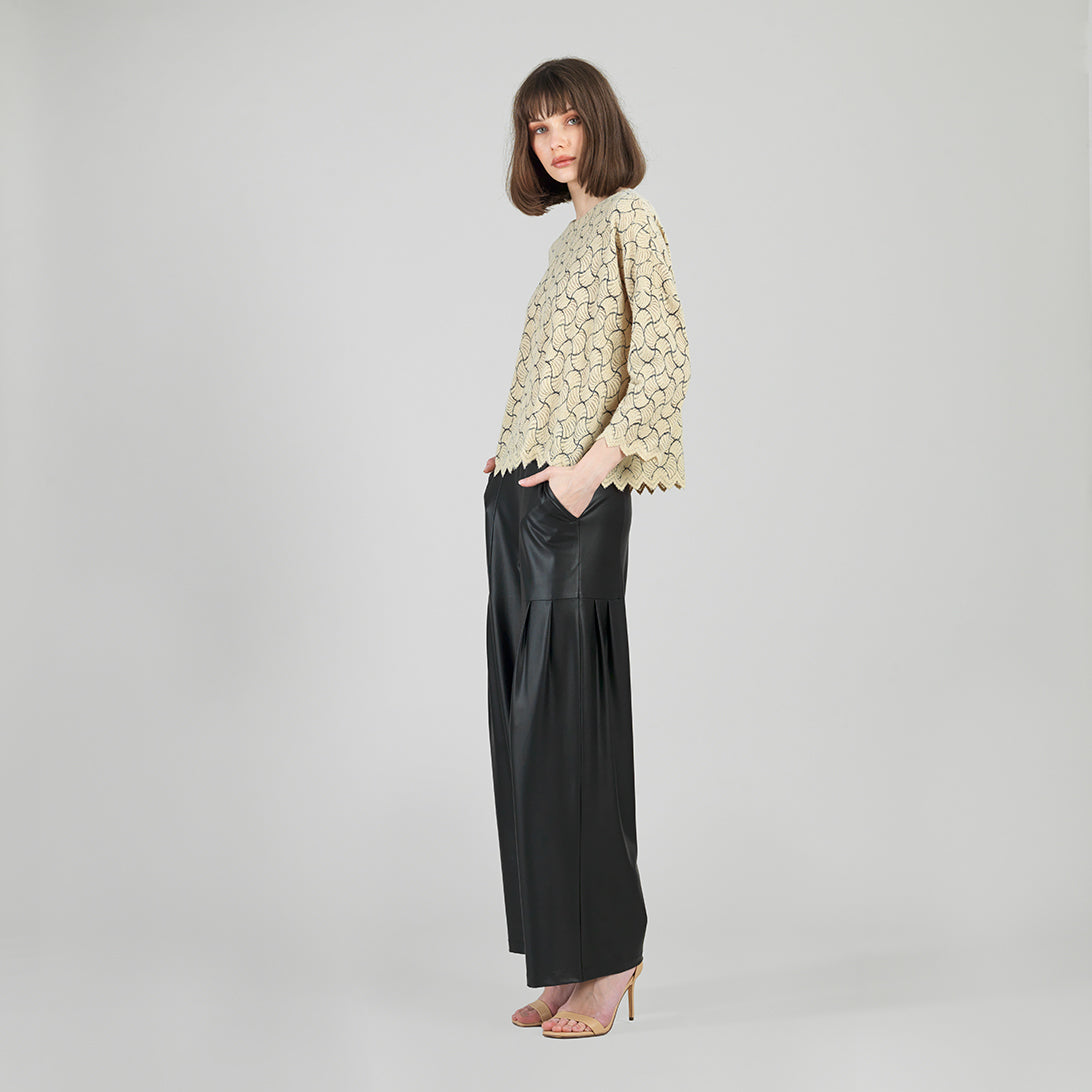 Clara Sunwoo Best Price - Crochet Knit - Scallop Hem Box Sweater Top - Fan Shell - Final Sale