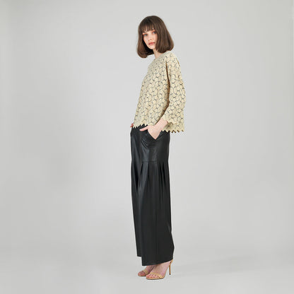 Clara Sunwoo Best Price - Crochet Knit - Scallop Hem Box Sweater Top - Fan Shell - Final Sale