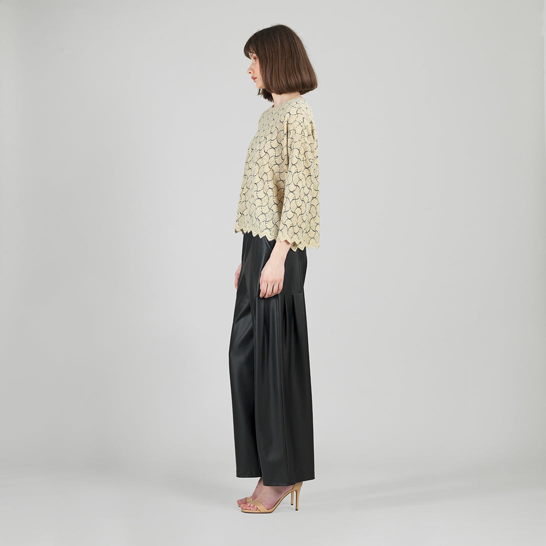 Clara Sunwoo Best Price - Crochet Knit - Scallop Hem Box Sweater Top - Fan Shell - Final Sale