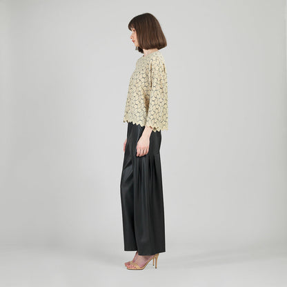 Clara Sunwoo Best Price - Crochet Knit - Scallop Hem Box Sweater Top - Fan Shell - Final Sale