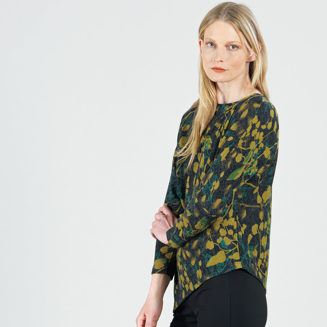 Clara Sunwoo Trending - Cozy Texture - Half & Half Sleeve Sweater - Olive Leaf - Final Sale