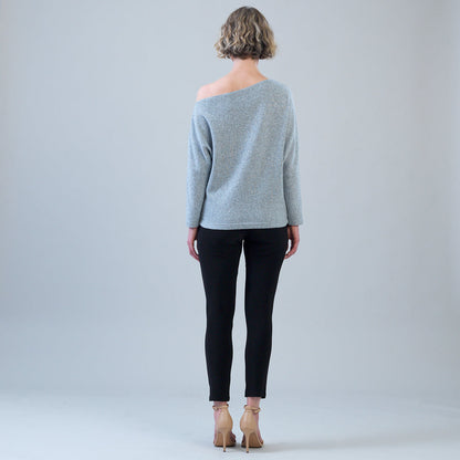 Clara Sunwoo Value - Plush Shimmer - Angled Neck Sweater - Gray