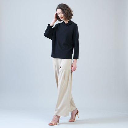 Clara Sunwoo Best Price - Plush Ribbed - Crossover Petal Neck Sweater - Black