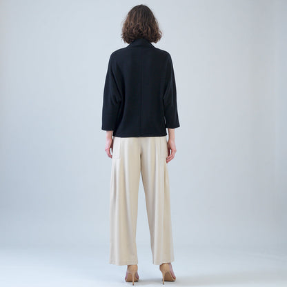 Clara Sunwoo Best Price - Plush Ribbed - Crossover Petal Neck Sweater - Black