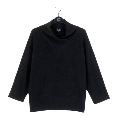 Clara Sunwoo Best Price - Plush Ribbed - Crossover Petal Neck Sweater - Black