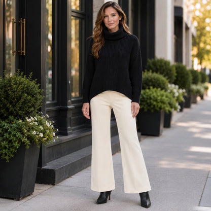 Clara Sunwoo Great Value - Chunky Ribbed - Tipped Hem Sweater Top - Black- Final Sale