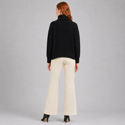 Clara Sunwoo Great Value - Chunky Ribbed - Tipped Hem Sweater Top - Black- Final Sale