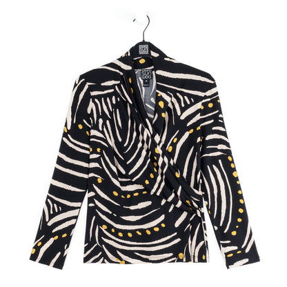 Clara Sunwoo Exclusive - V-Neck Draped Pleat Top - Dots & Stripes - Final Sale