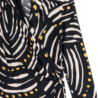 Clara Sunwoo Exclusive - V-Neck Draped Pleat Top - Dots & Stripes - Final Sale