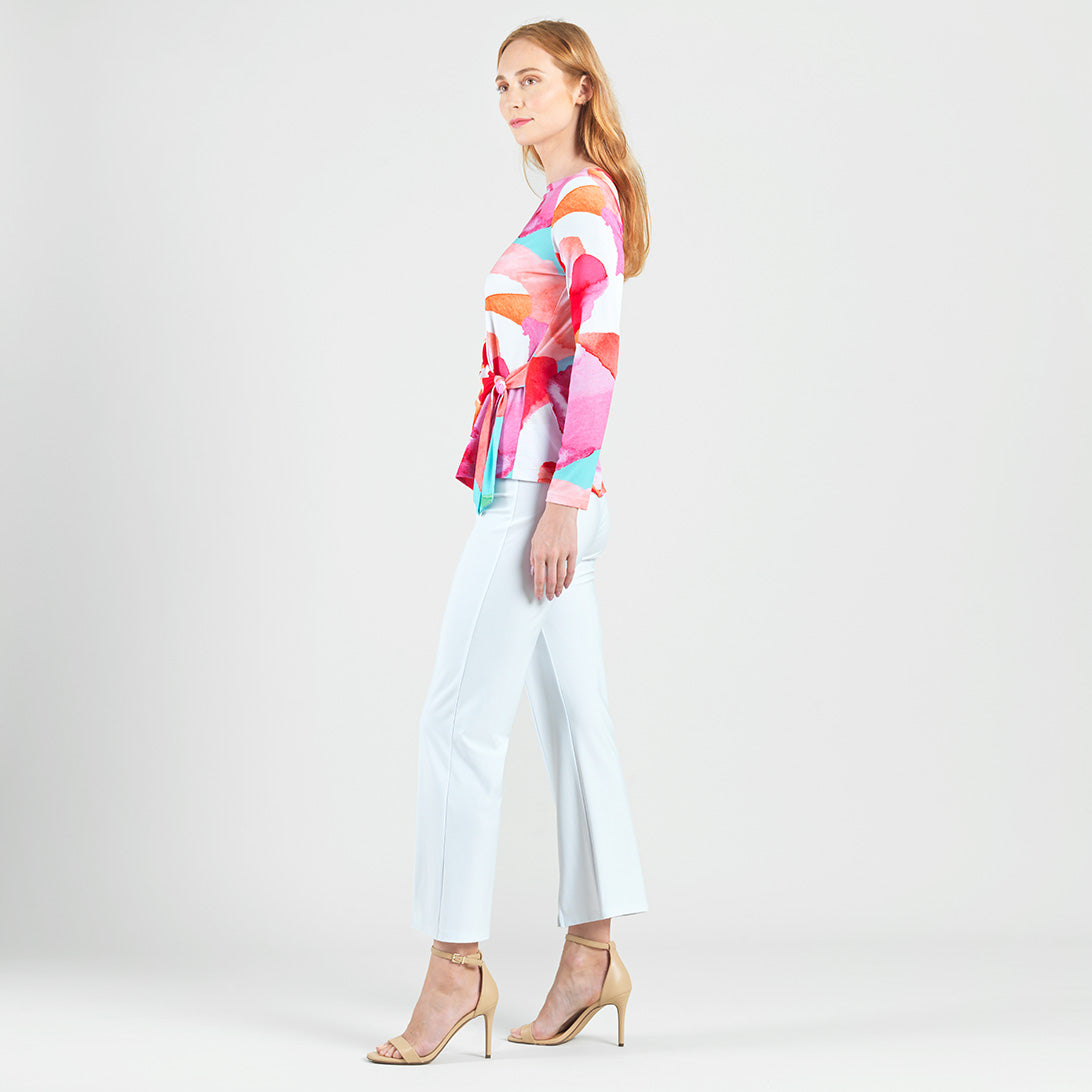 Clara Sunwoo Sale - Side Tie Waist Top - Petal Watercolor - Final Sale