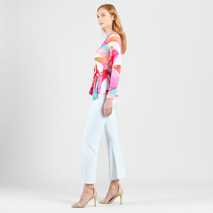 Clara Sunwoo Sale - Side Tie Waist Top - Petal Watercolor - Final Sale