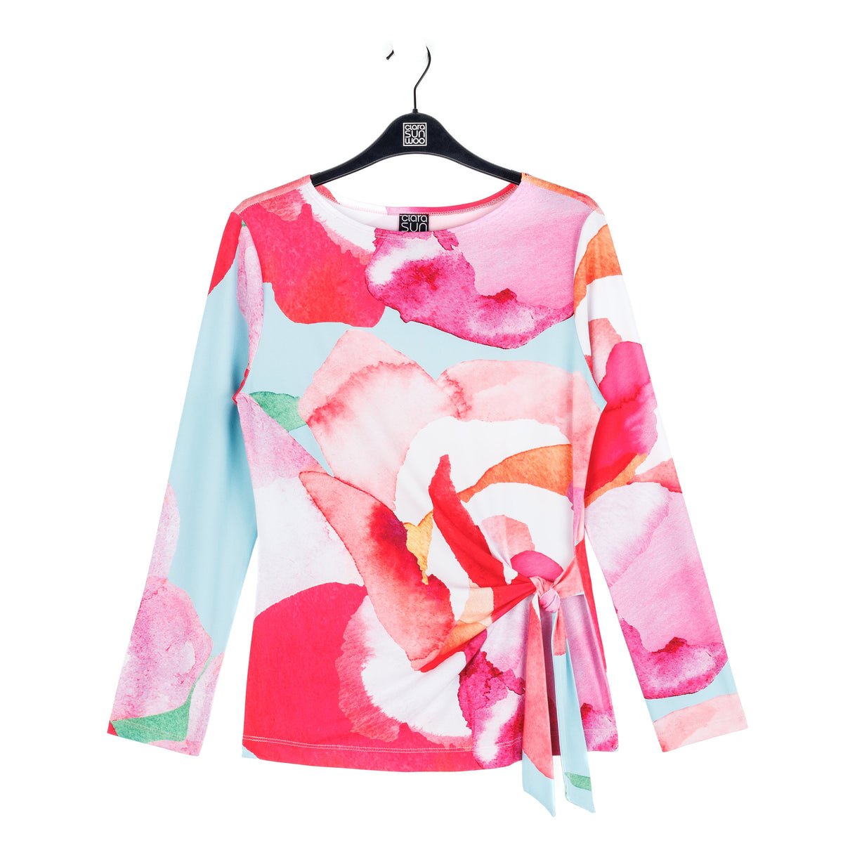 Clara Sunwoo Sale - Side Tie Waist Top - Petal Watercolor - Final Sale