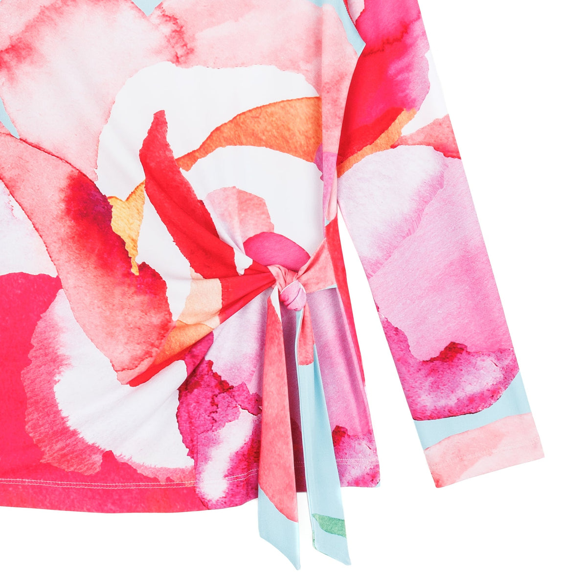 Clara Sunwoo Sale - Side Tie Waist Top - Petal Watercolor - Final Sale
