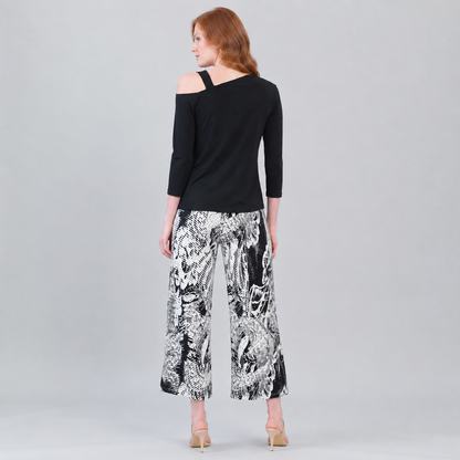 Clara Sunwoo Best Seller - Drop Shoulder Ribbon Sleeve Top - Black - Final Sale