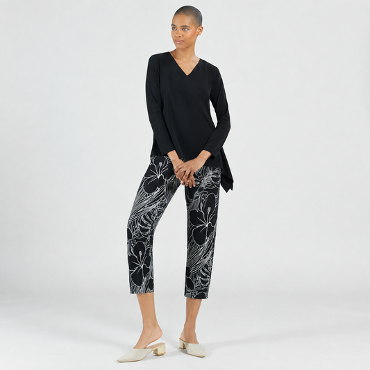 Clara Sunwoo Smart Buy - V-Neck Side Flow Top - Black - Final Sale