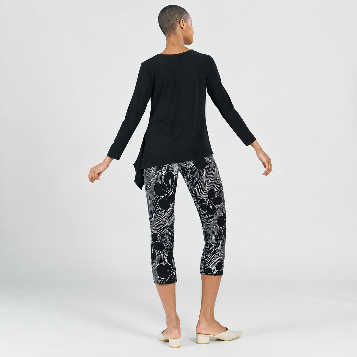 Clara Sunwoo Smart Buy - V-Neck Side Flow Top - Black - Final Sale