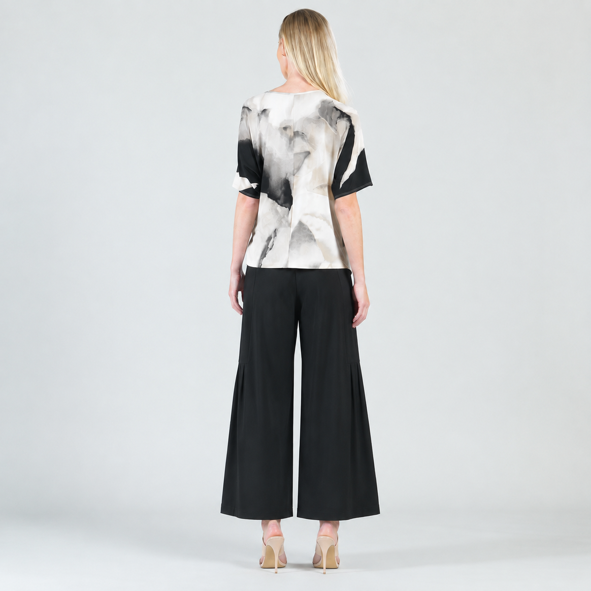 Clara Sunwoo Value - Side Tie Wrap Top - Ivory Watercolor - Final Sale
