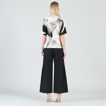 Clara Sunwoo Value - Side Tie Wrap Top - Ivory Watercolor - Final Sale