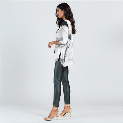 Clara Sunwoo Trusted - Parachute Hem Tunic - Ivory Watercolor - Final Sale