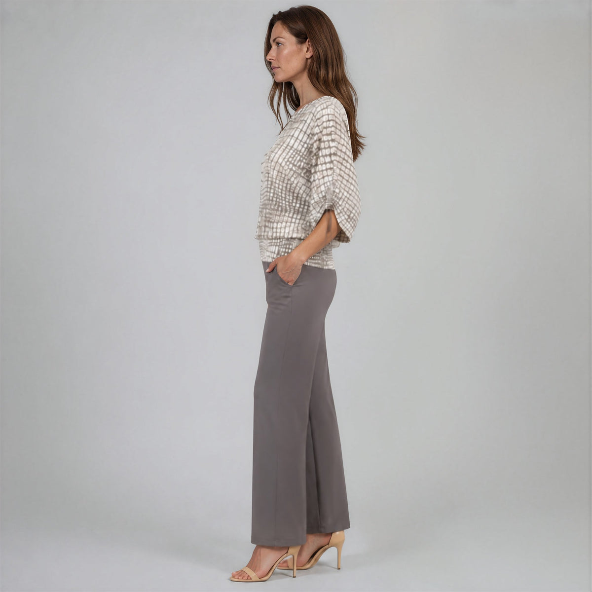 Clara Sunwoo Customer Favorite - Shimmer Textile - Pull-Tie Cuff Blouson Top - Croc Scale - Final Sale