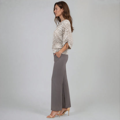 Clara Sunwoo Customer Favorite - Shimmer Textile - Pull-Tie Cuff Blouson Top - Croc Scale - Final Sale