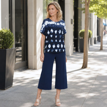 Clara Sunwoo Signature - Back Cut Out Top - Diamond Navy - Final Sale