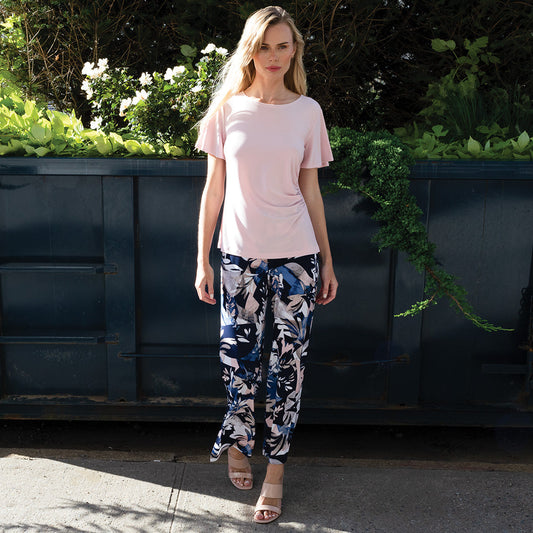 Clara Sunwoo Best Seller - Side Cinched Flounce Sleeve Top - Rose - Final Sale!