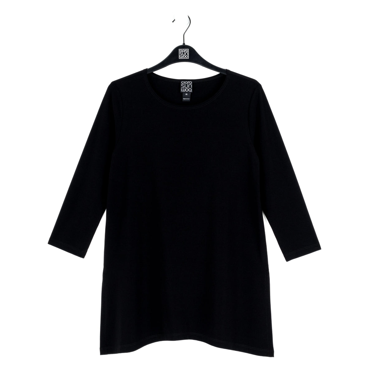 Clara Sunwoo Best Price - Side Vent Kerchief Hem Tunic - Black - Final Sale